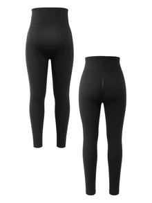 SHEIN Maternity Solid Color Casual Maternity Smart Daily Photoshoot Wear Sports Long Pants Black Autumn - Black - View 3