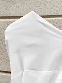 MaterniWear Gaun Hamil Elegan Lengan Panjang Raglan Kerah V dengan Kancing, Model Polos, Cocok untuk Musim Gugur - Putih - View 9