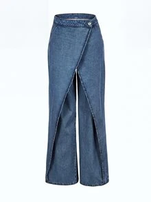 Everyssa Casual High Waist Blue Daily Stretchy Washed Comfortable Flattering Wear Versatile Jeans For Women - Blue - View 6