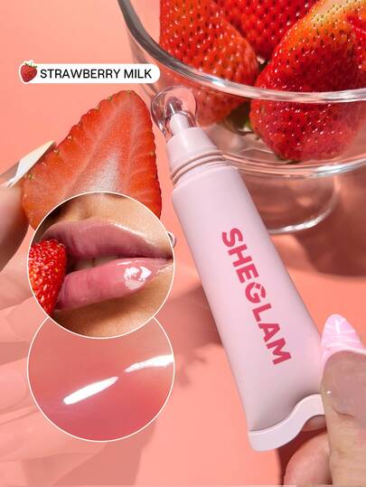 SHEGLAM Crystal Glaze Moisturizing Lip Care-Strawberry Milk Lip Combo Brand Beauty Cosmetic Makeup For Women And Girls