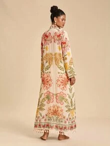 Travachic 女款花卉印花休閒度假罩衫長袍 - 彩色 - 查看 6