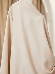 Modelyn 大尺碼優雅通勤繫帶式裹身洋裝 - 杏色 - 查看 8