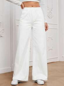 EMERY ROSE Women's Casual Loose Fit Denim Jeans - White - View 3