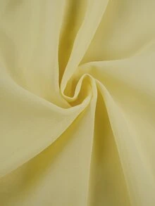 NOVVYNE 女款秋季淡黃色編織長袖收腰波浪下擺優雅浪漫洋裝，適合早午餐與茶會 - 黃色 - 查看 13