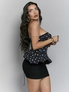 Dania Mndz Shop Mesh Double-Layer Perspective Hip-Wrapped Mini Skirt - Black - View 4
