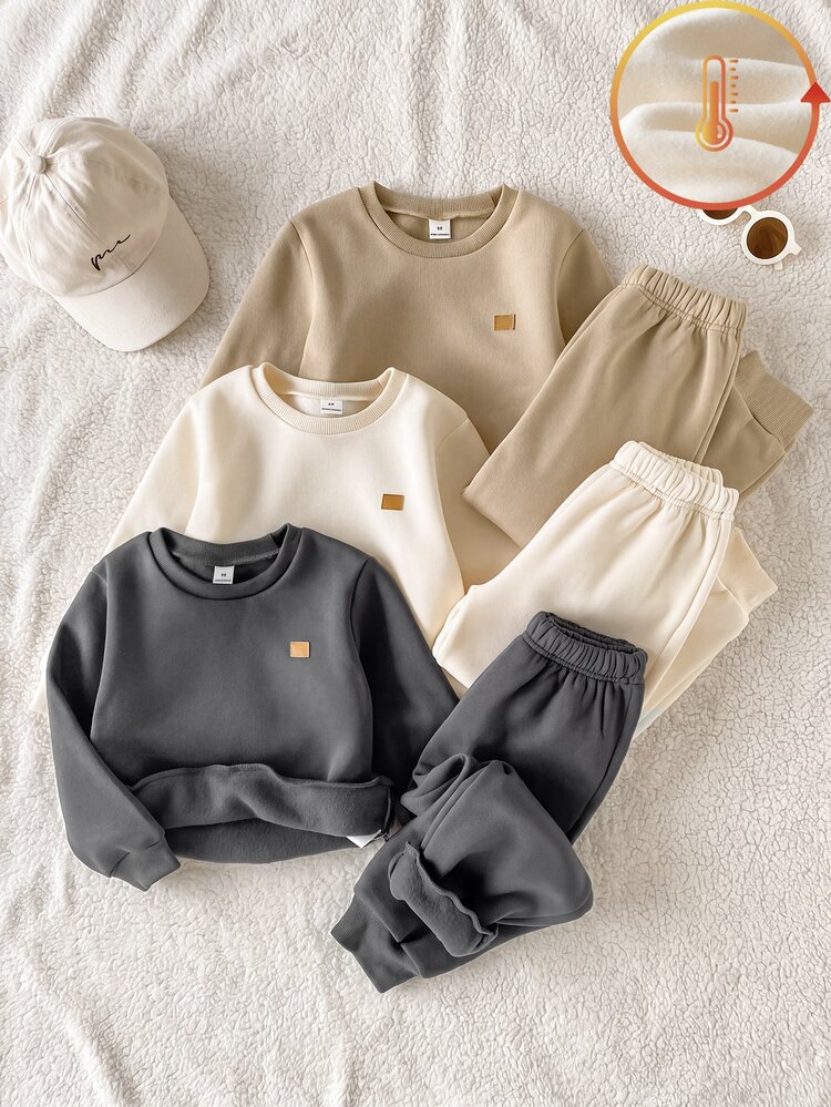 SHEIN 6pcs/Set Boys New Autumn/Winter Round Neck Long Sleeve Pants Set, Loose Fit Versatile For Daily Wear, School, Shopping, Play, Vacation, Outings - Multicolor - View 3