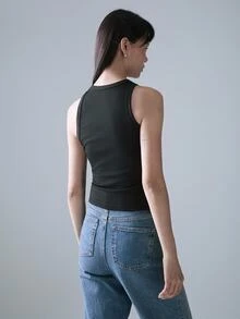 STILLVEA. Women's Summer Casual Solid Color Top,Summer Tops - Navy Blue - View 5