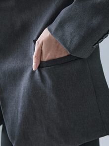 STILLVEA. 立領斜襟西裝外套，打造高端商務休閒風格，教師節辦公室深灰色夏季款 - 灰色 - 查看 5