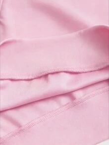 Sweetra Autumn New American Vintage Casual Striped Loose Pullover 2 In 1 Polo Collar Long Sleeve Sweatshirt - Pink - View 4