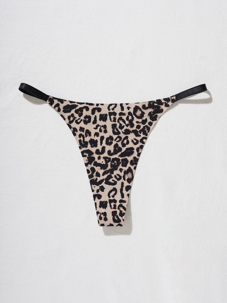 Qdormo Celana Dalam Thong Motif Leopard Seksi, Modis untuk Musim Panas Klasik Motif Hewan - MultiWarna - View 4