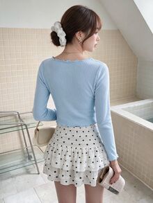 K-Vae Lettuce Edge Solid Tee - Baby Blue - View 2