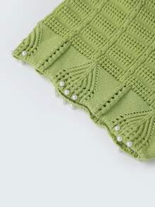 Modelyn Plus Size Women's Round Neck Casual Minimalist Party Knit Dress - Green - View 7