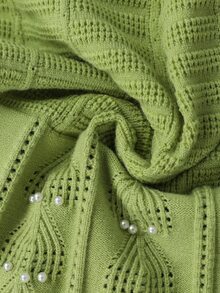 Modelyn Plus Size Women's Round Neck Casual Minimalist Party Knit Dress - Green - View 8