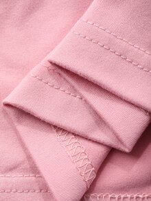 DAZY Women's Round Neck Long Sleeve Open Front Solid Color Fitted Short Street Casual Jacket Summer - Pink - View 8