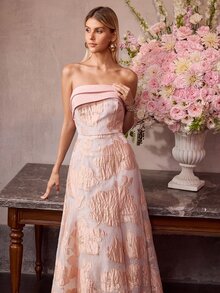 MOTF Soiréza 春夏女款無肩帶刺繡粉色派對洋裝 - 粉色 - 查看 10