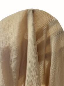 SHEIN Solid Criss Cross Sheer Blouse - Khaki - View 5