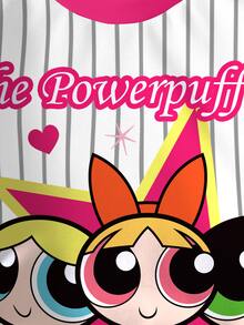 THE POWERPUFF GIRLS X SHEIN Young Girls Striped Cartoon Print Sweatshirt - White - View 4
