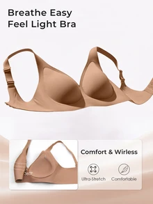 Bareli Dear Women's Simple Solid Color Seamless Bra 1pc - Brown - View 4