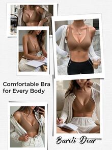 Bareli Dear Women's Simple Solid Color Seamless Bra 1pc - Brown - View 8