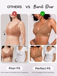 Bareli Dear Women's Simple Solid Color Seamless Bra 1pc - Brown - View 6