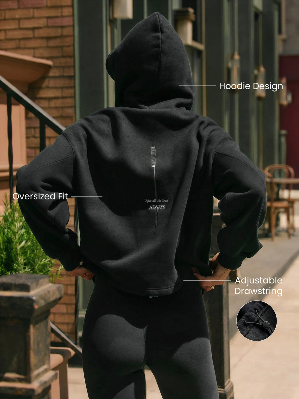 GLOWMODE X Harry Potter Everyday Fleece Snape Wand Graphic Relaxed Fit Cropped Hoodie With Embroidery Daily Casual Summer Wear