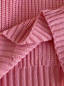 SHEIN 女童時尚百搭可愛蝴蝶結圓領套頭毛衣，秋季穿搭 - 彩色 - 查看 6