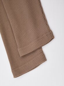 SHEIN Teen Boys Round Neck Long Sleeve Contrast Color Collar & Cuff Spring/Autumn T-Shirt - Coffee Brown - View 5