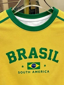 Resyla Men Men's Summer Street Style Cool Basketball Jersey Design With Letter Print White Short Top, Brazilian Style - Multicolor - View 7