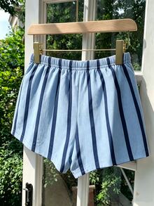 Resyla Women's Elastic Waist Colorblock Casual Versatile Daily Shorts - Multicolor - View 1