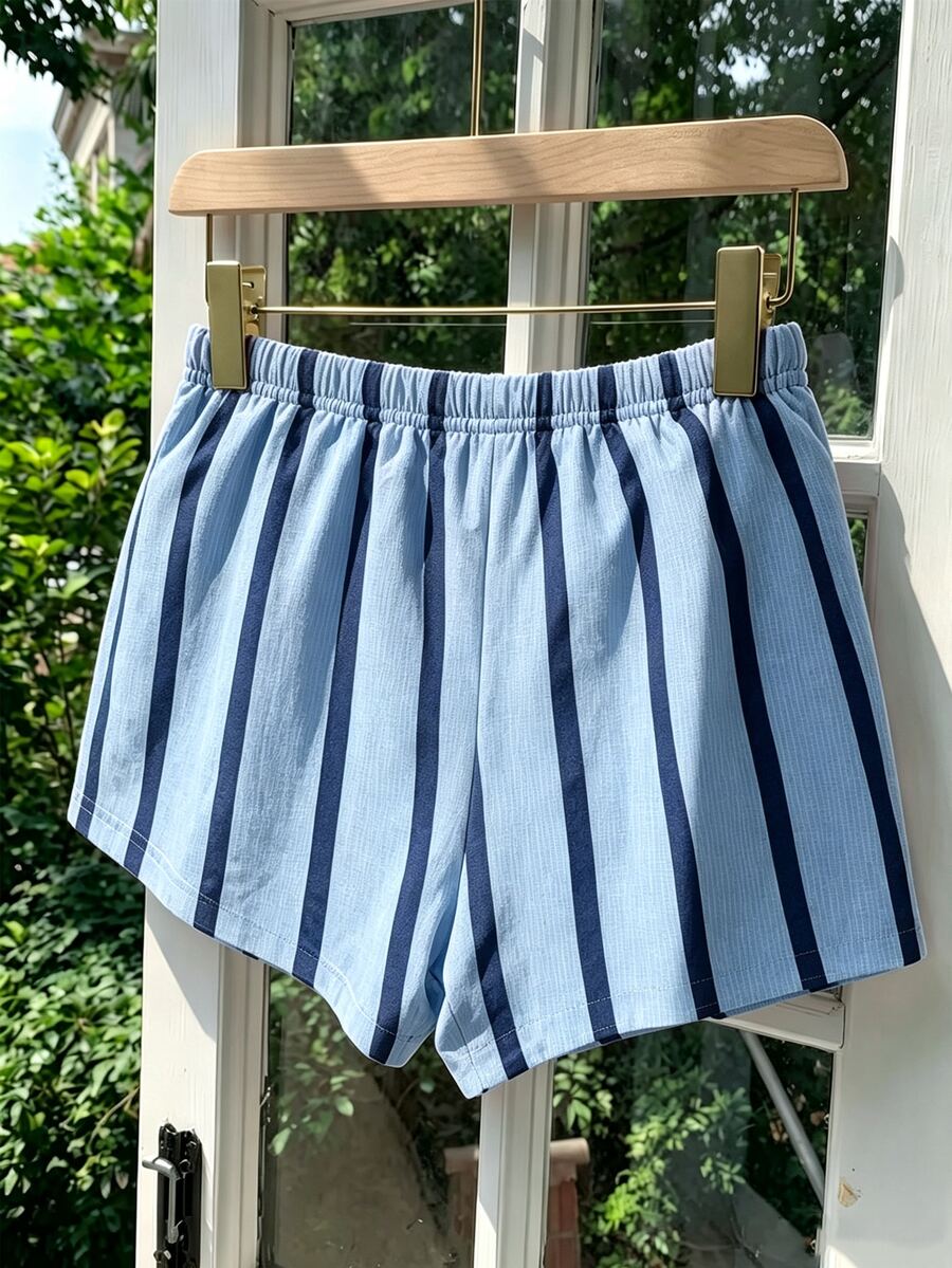 Resyla Women's Elastic Waist Colorblock Casual Versatile Daily Shorts - Multicolor - View 1