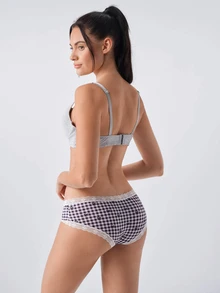Loungeista 蜜桃女孩舒适日常内衣，多功能女士文胸，睡衣 - 灰色 - 查看 3