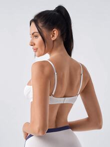 Loungeista Women's Simple Solid Color Underwire Bra - White - View 2