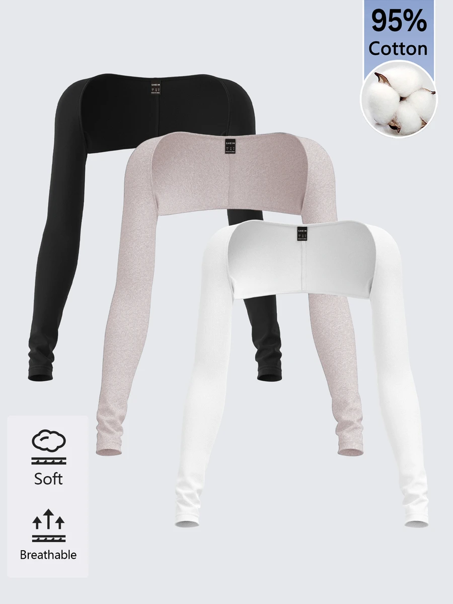 SHEIN BASICS 女款休閒運動街頭風運動休閒棉質多功能純色背心,健身運動用,黑色、紫色、全白,適合秋季健身運動 - 彩色 - 查看 1