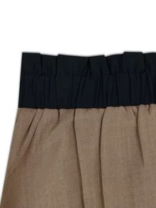 GlowEve CURVE Plus Size Women's Summer Vintage Striped A-Line Skirt, High Waist Design With Full Flare, Suitable For Spring/Summer Outfits, Vacation, Daily Commute, Gathering, Party, Valentine's Day - Brown - View 3
