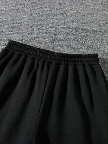 2件組青少年女孩休閒運動長褲，抓絨，冬季，黑色，針織，度假 - 黑色 - 查看 4