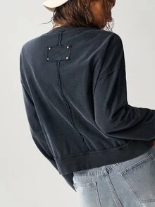Bohemela Casual Solid Color Knit Loose Wash Jacket For Women - Black - View 6