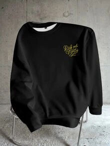 Rick and Morty X SHEIN 男士休閒卡通印花保暖內裡衛衣，秋冬款 - 白色 - 查看 2
