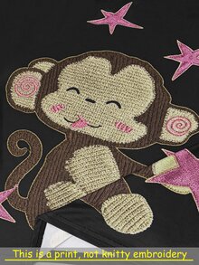 IslaSuriya 女款夏季休閒 Y2K 可愛卡通印花 T-shirt 日常上學穿搭 黑色 - 彩色 - 查看 5