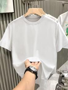Resyla Men Men Simple Solid Color Short Sleeve Casual T-Shirt - White - View 3