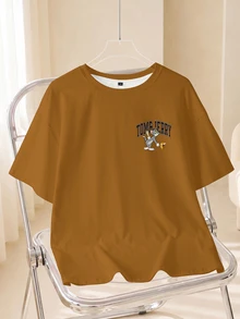 TOM & JERRY X SHEIN Men Cartoon & Slogan Graphic Tee - White - View 2