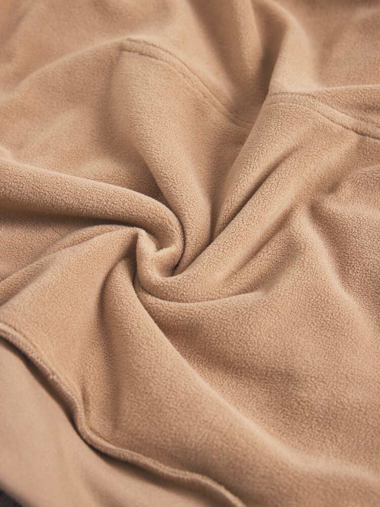 MaterniWear 孕婦休閒純色連帽衛衣，秋冬款 - 駝色 - 查看 10