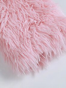 SHEIN Tween Girl Solid Color Thermal Lined Casual Daily Long Sleeve Jacket - Pink - View 4