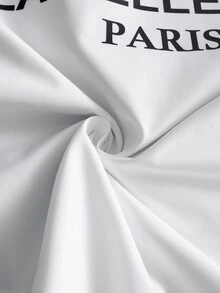 PAVTROS Men's Plus Size Letter Print Casual Daily Travel Long Sleeve Jacket - White - View 6