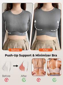 Bareli Dear Plus Size Mesh Embroidered Sexy Bra With Underwire And Side Support, Women's Lingerie Bra, 1pc - Pink - View 5