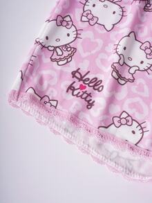 HELLO KITTY AND FRIENDS | SHEIN Cartoon Print Camisole & Hipster Panty Set - Pink - View 6