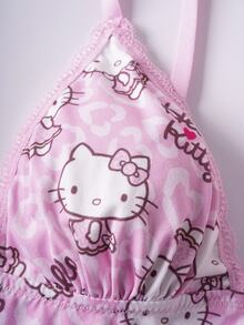 HELLO KITTY AND FRIENDS | SHEIN Cartoon Print Camisole & Hipster Panty Set - Pink - View 4