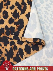 SHEIN Women's Vintage Western Leopard Print Button-Down Shirt, Bell Sleeve Shirt, Bohemian, Nomadic, Suitable For Everyday Commuting And Parties. - Multicolor - View 5