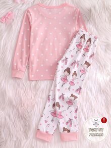 女童秋季極簡長袖上衣與長褲白色純色2件套貼身居家服 - 彩色 - 查看 2