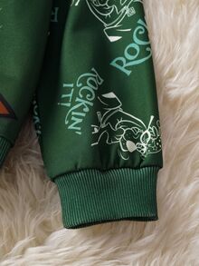 SCOOBY-DOO X SHEIN Tween Boy Christmas Cartoon Pattern Crew Neck Long Sleeve Sweatshirt Fall Winter - Green - View 6
