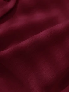 CosyJoli Plus Size Women's Burgundy Autumn Elegant Office Prom Business Casual Linen Sleeveless Vest Suit,Summer Spring New Fashion Tops For Church - Burgundy - View 5